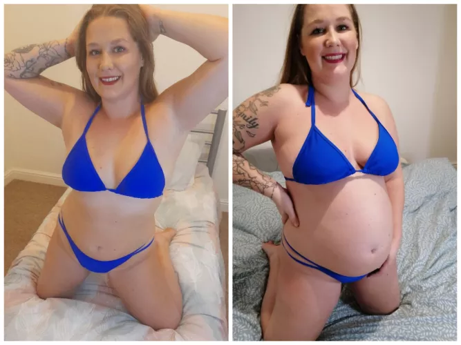 My progress over the first 19 weeks of this pregnancy ❤️ do I still look good enough to fuck?