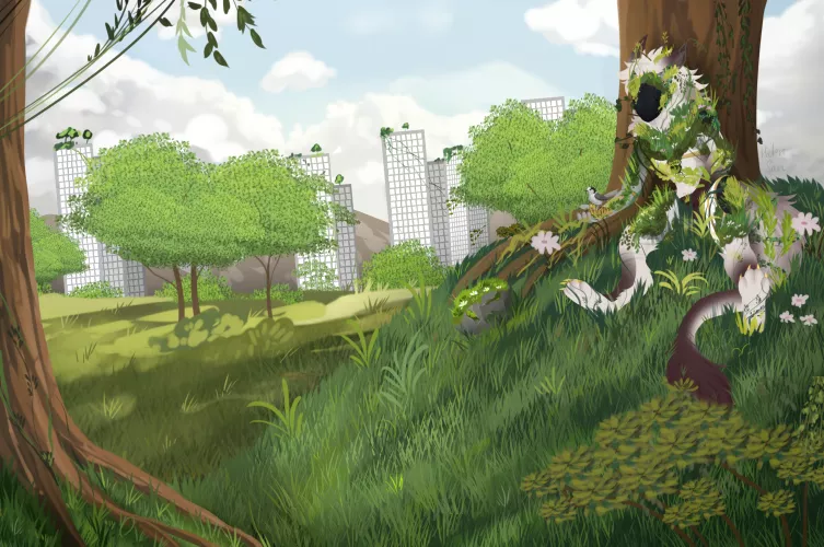 Protogen art commission for Ozias - by Helen San