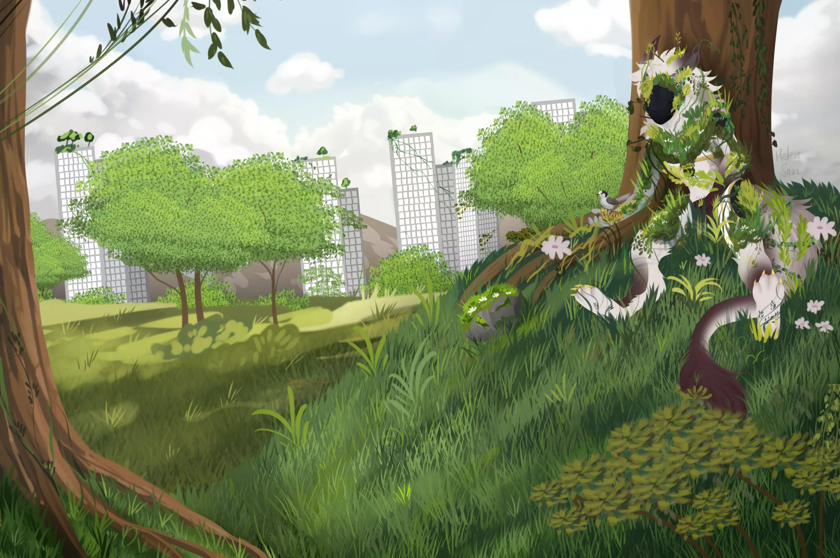 Protogen art commission for Ozias - by Helen San