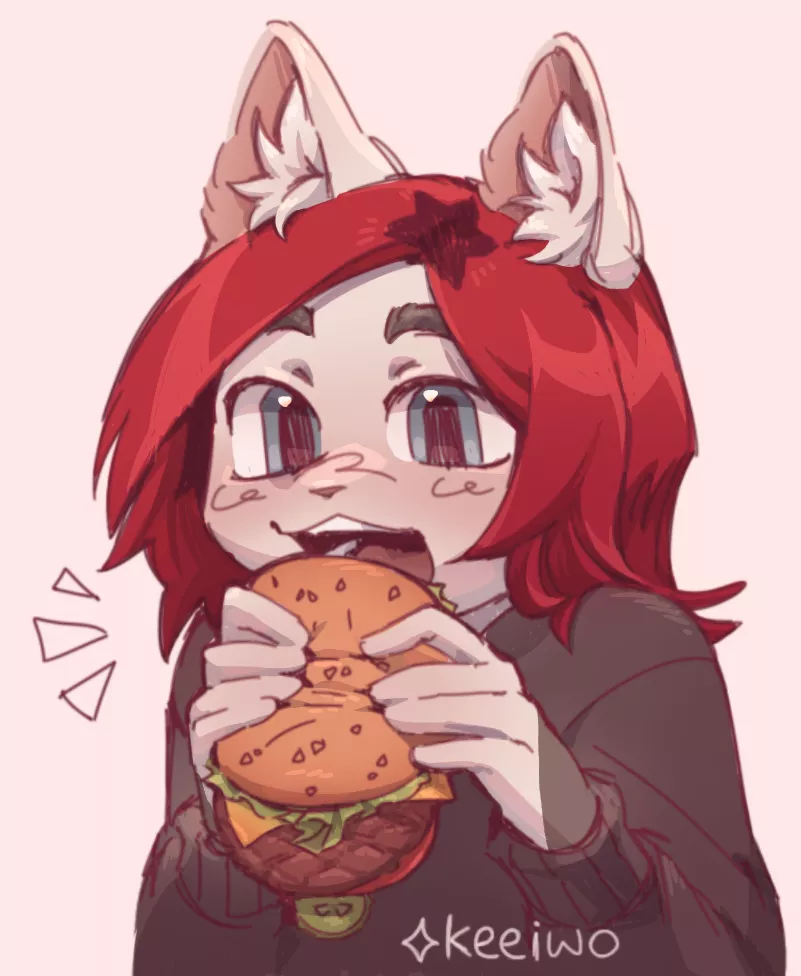 sketch w my fursona 😨🍔