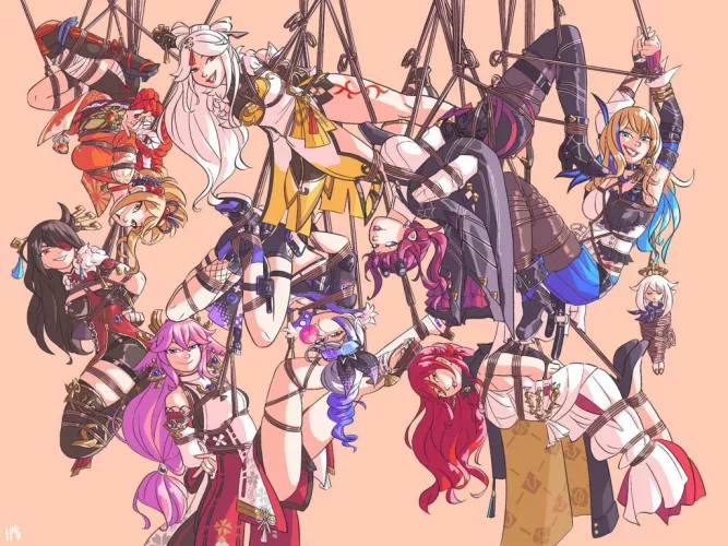 Genshin girl bondage (@hinewguy_)