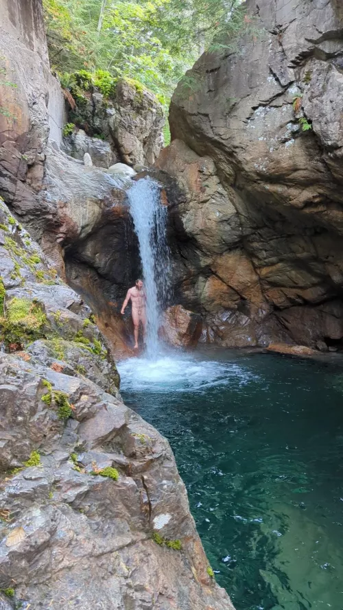 Does a waterfall count as a shower?
