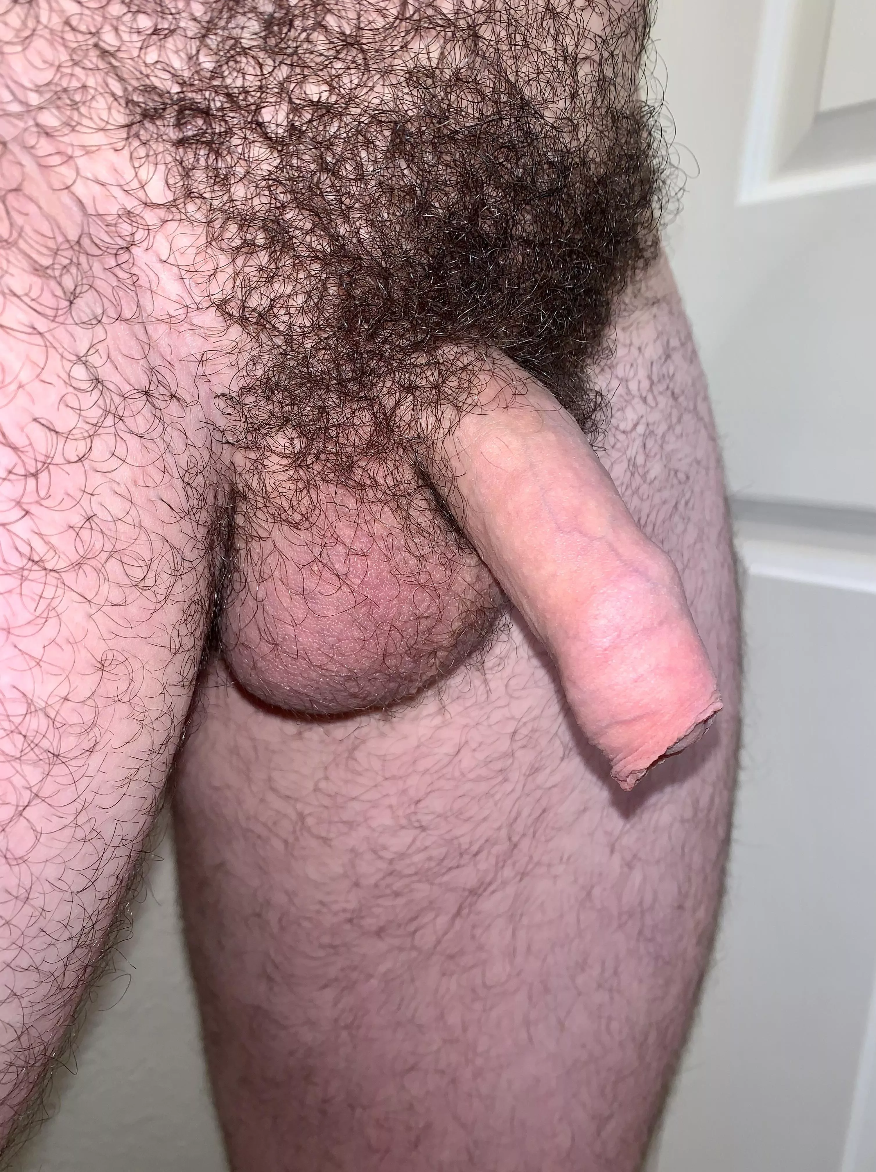 I love having black pubic hair with my pale skin .