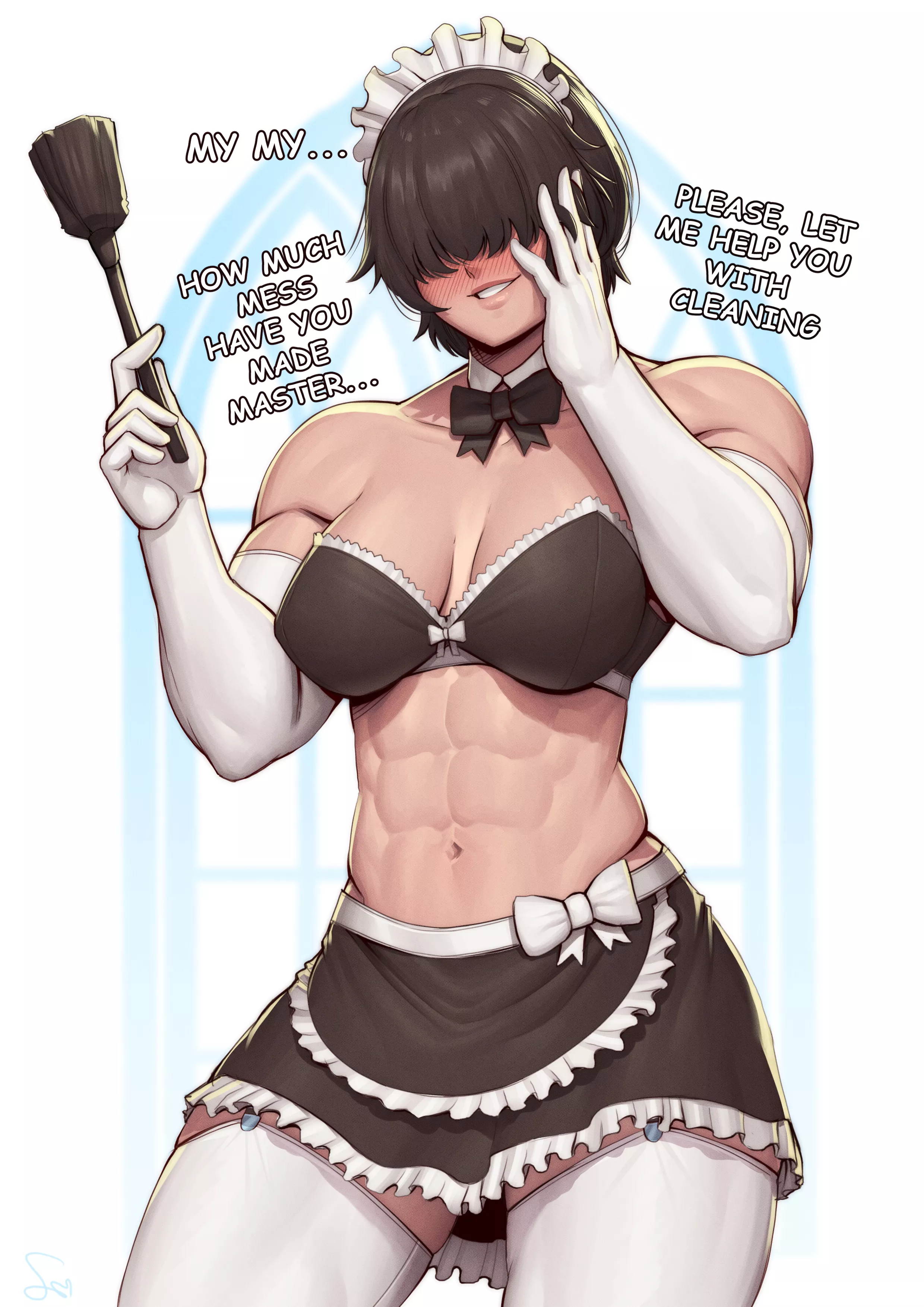 Muscular maid [Artist: SpeedL00ver]