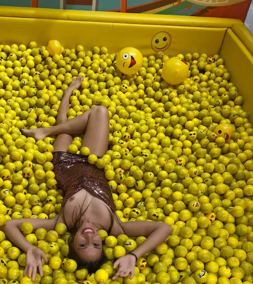 Final one at this ball pit room flashing my little tits hehe