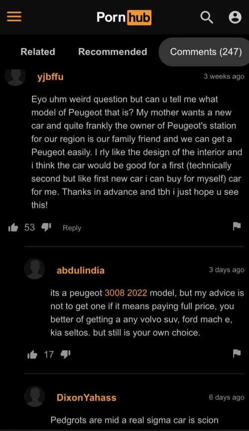 Man wants a peugeot