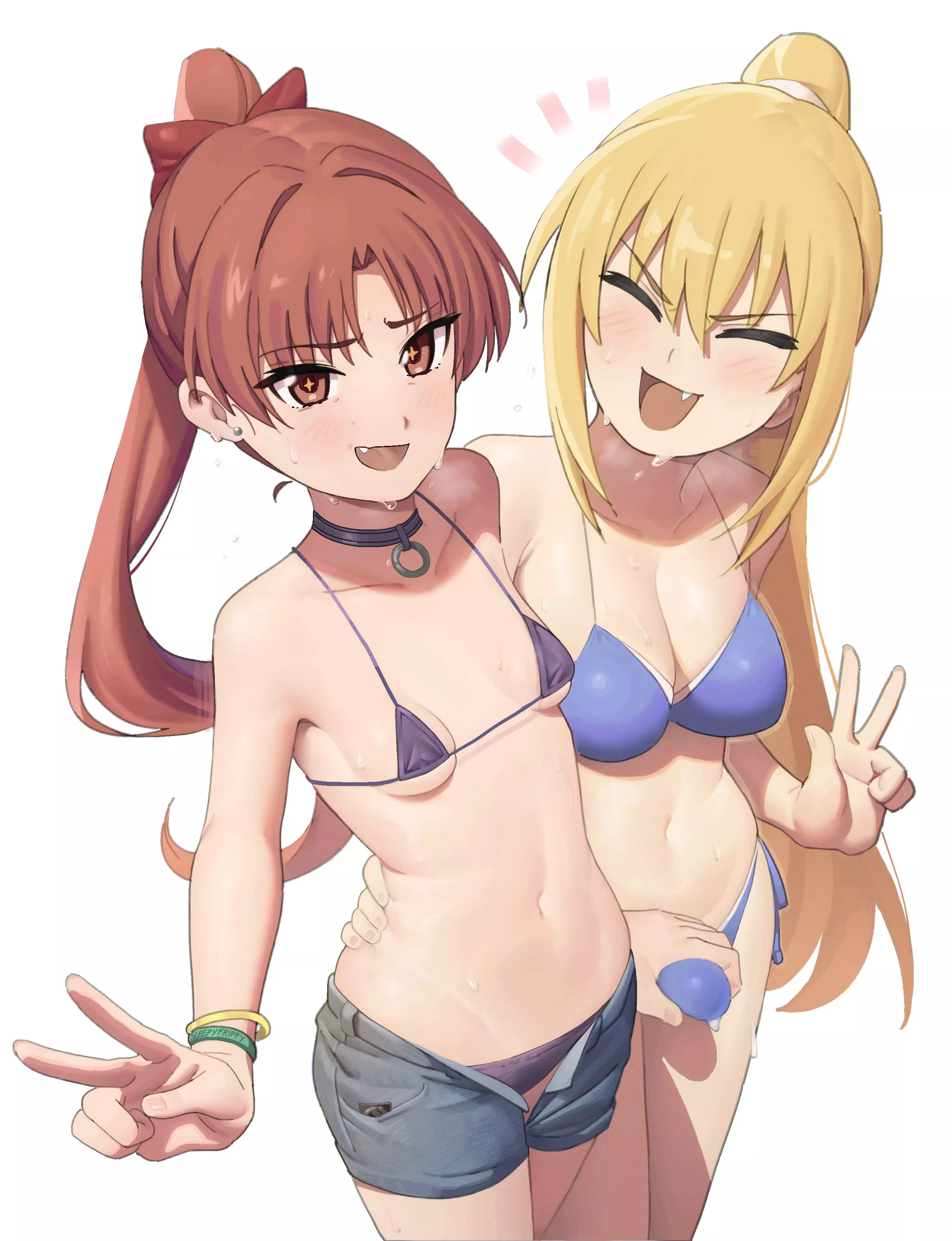 Misaki and Kuroko at the beach (SleepyFrippy) [A Certain Magical Index]