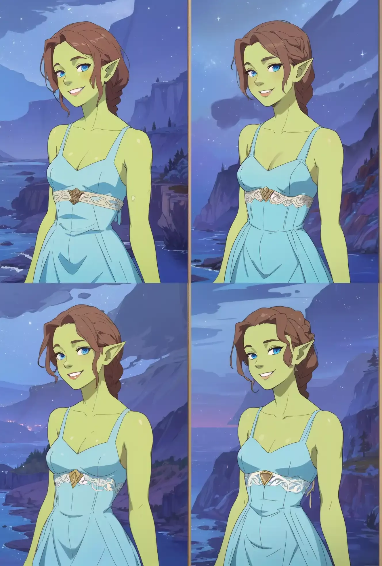 On a date with a cute half-orc girl