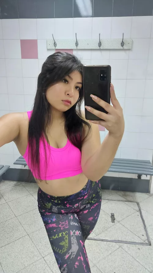 Pink gym crop top