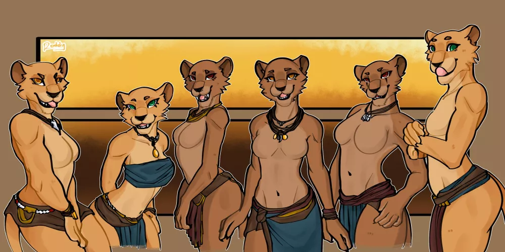 The pride is looking at its prey *cof cof* you *cof cof* (Art by me:D)