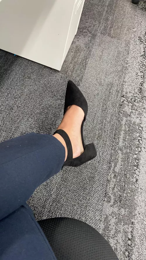 Black heels in office