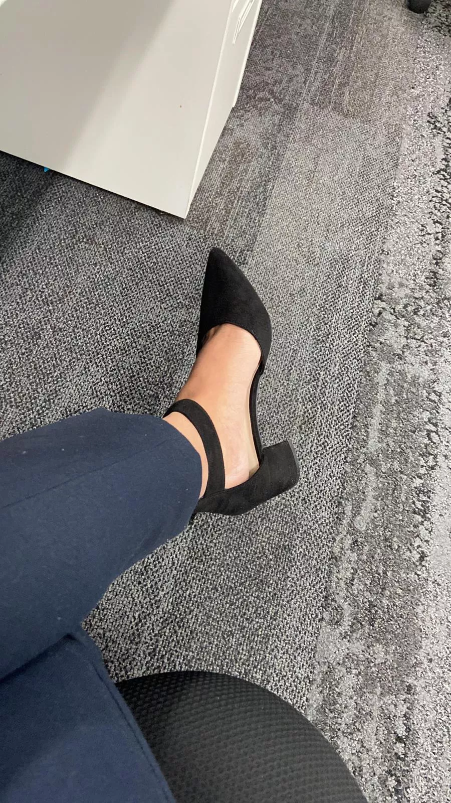 Black heels in office