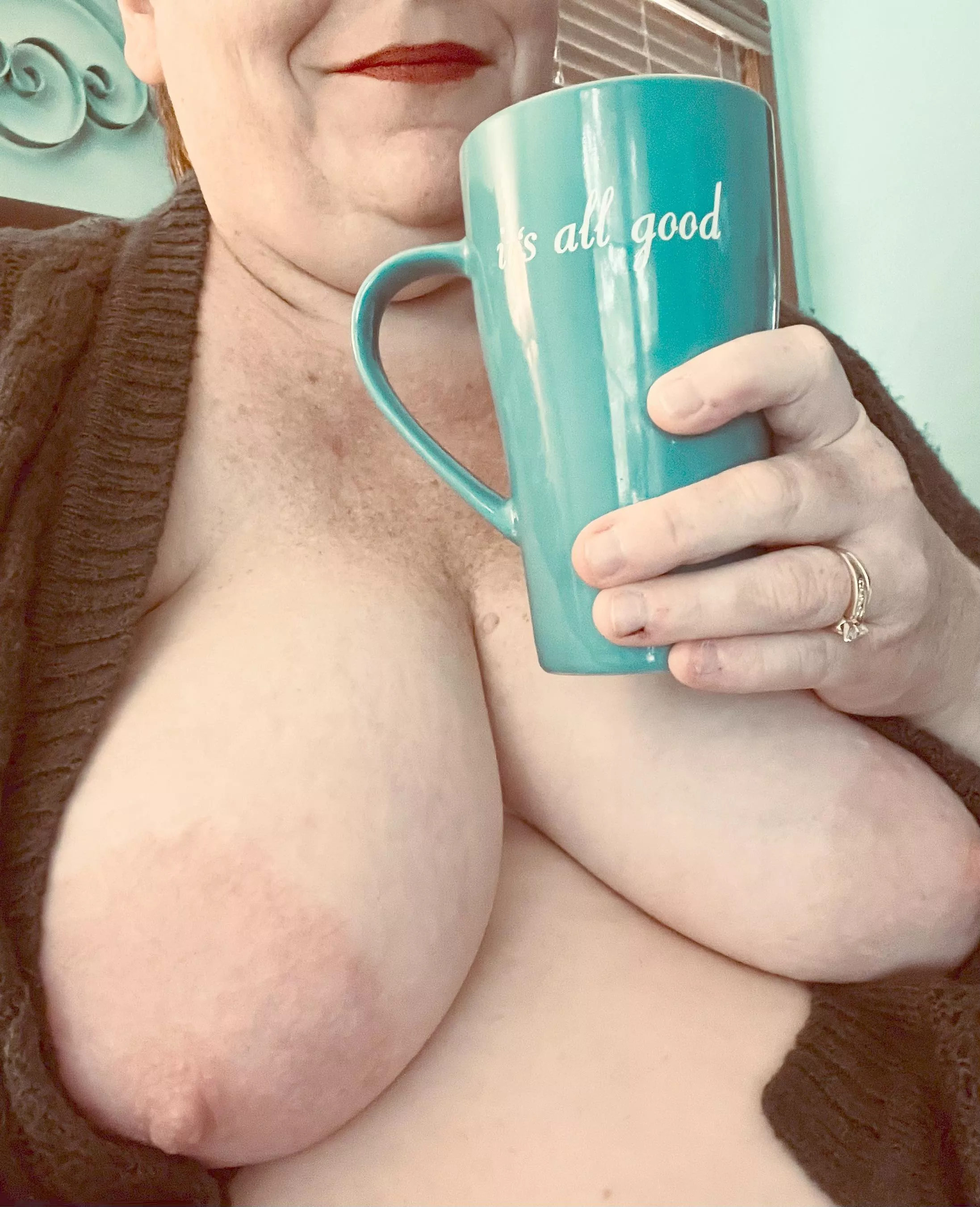 Getting on the boobs/cardigan/coffee train today.