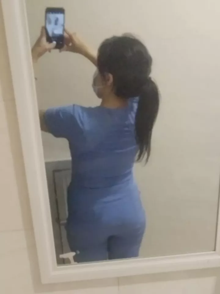 My favorite scrub squeezes me, I gained weight 😭🐖