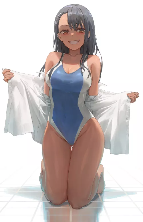 Nagatoro Hayase Shows Off her Body in Two-tone Swimsuit [Ijiranaide Nagatoro-san] (Free Style)