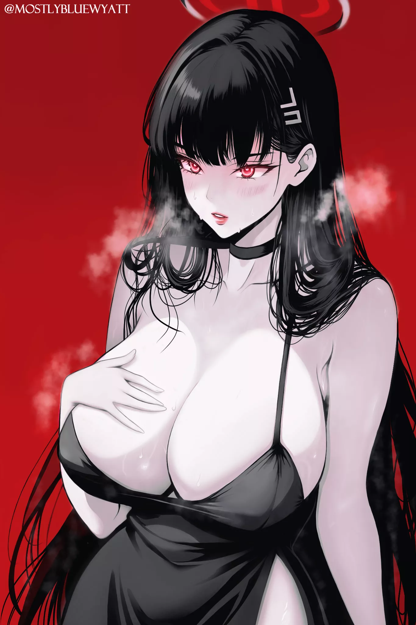 Rio sweating (MostlyBlueWyatt) [Blue Archive]