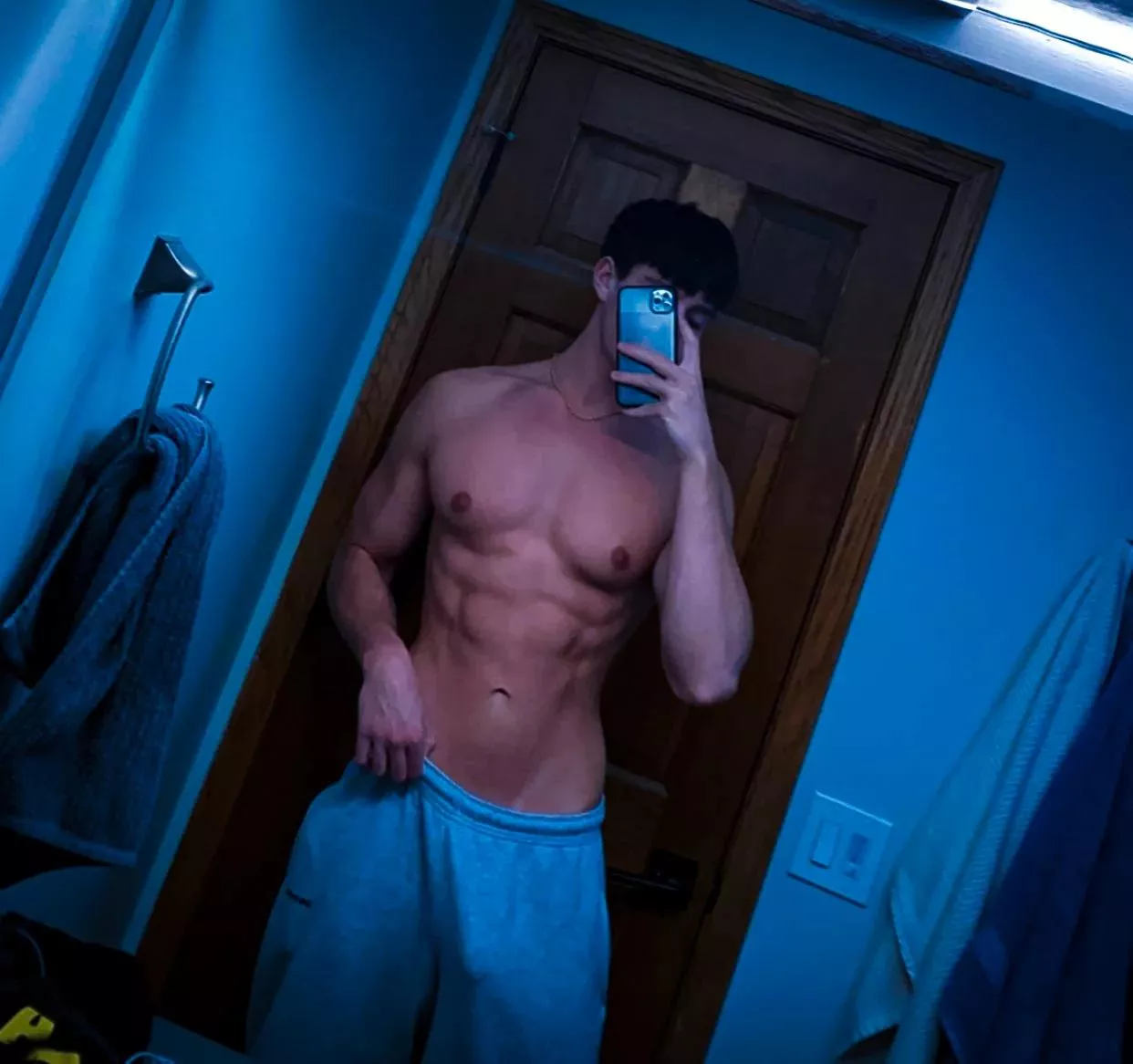 Should I pull the grey sweats down