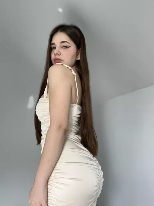 Silk white tight dress