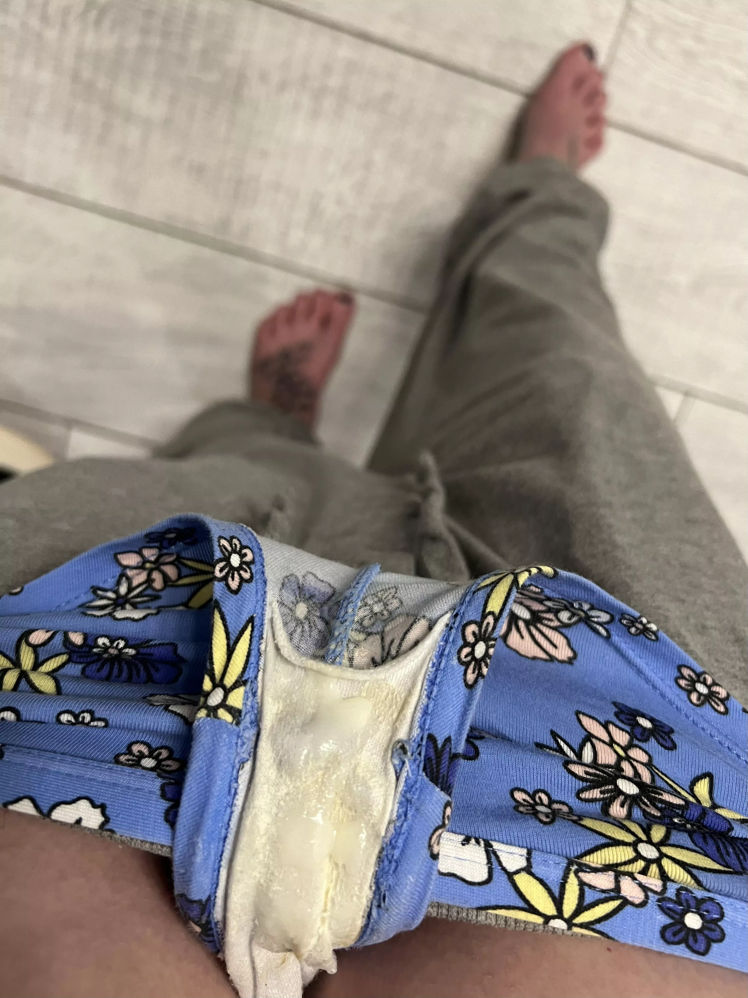The Morning Of Day 2 In My Blue Floral Print Boyshort Panties…#iwokeupthiscreamy Imagine Just How Marvelous Your Cock Would Feel Sliding Into This Messes Owner As The Sun Rises
