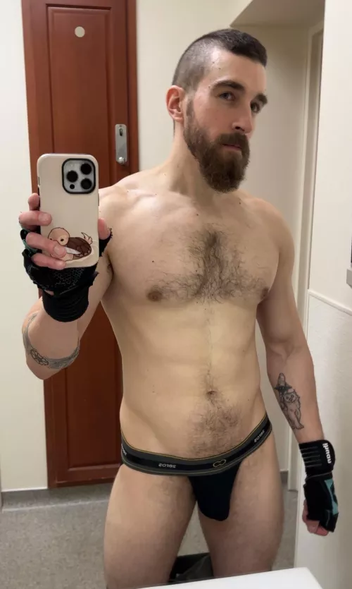 Wearing a jock to the gym is the best decision I made today.