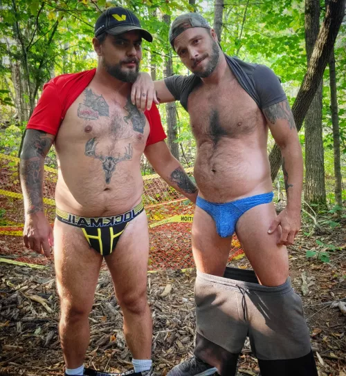 2-4-1 Jock and a thong in the woods