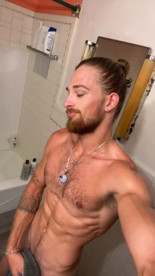 Fresh out of the shower who is meeting me in the room?