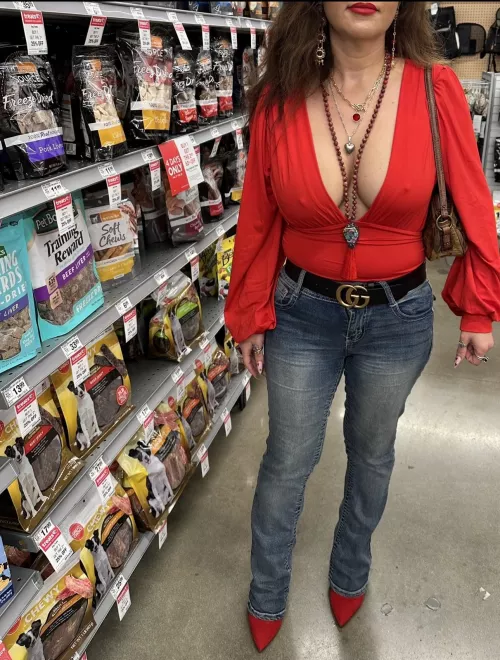 Grocery shopping. Braless of course. Thoughts?