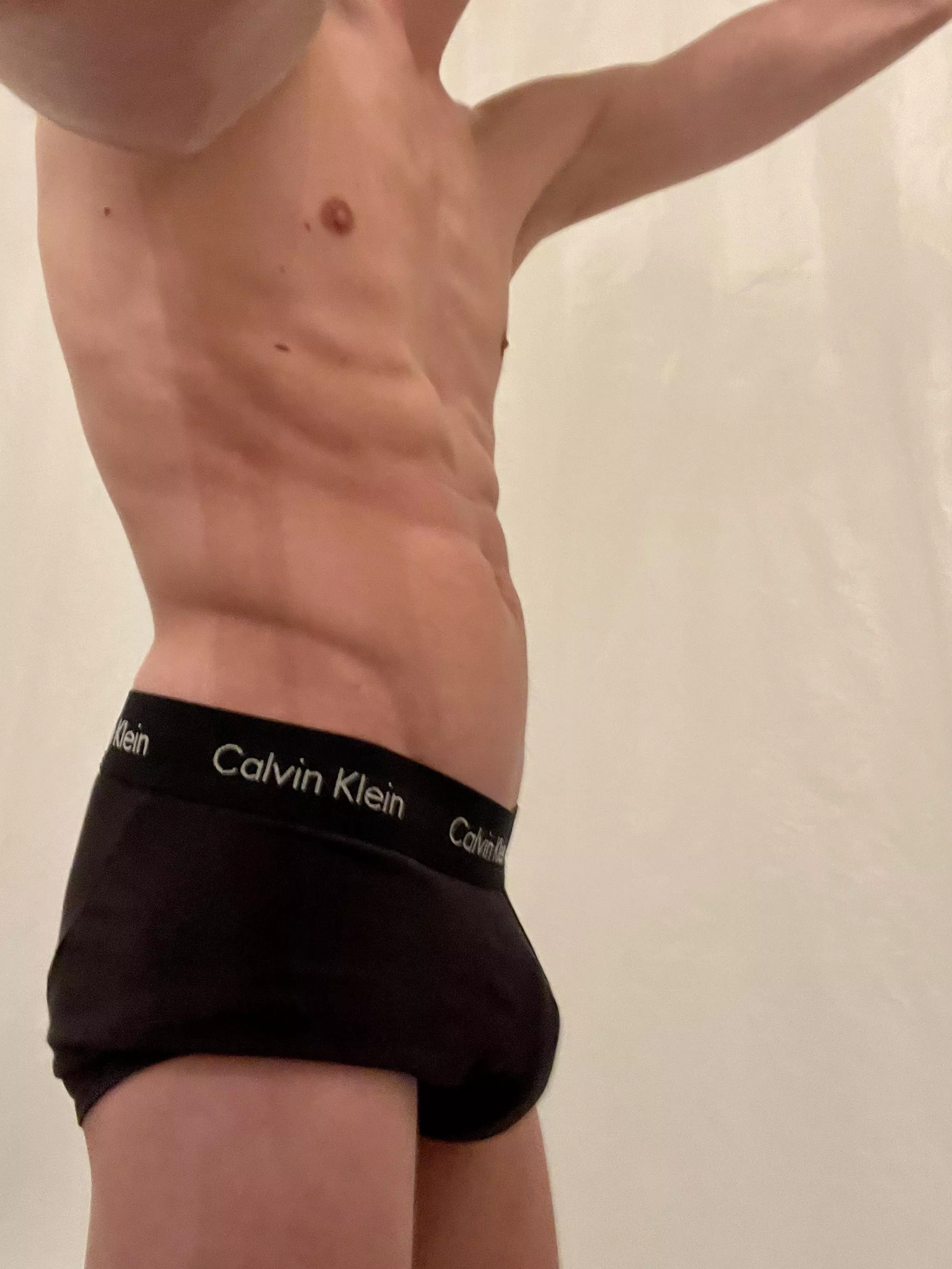 Right before taking a bath