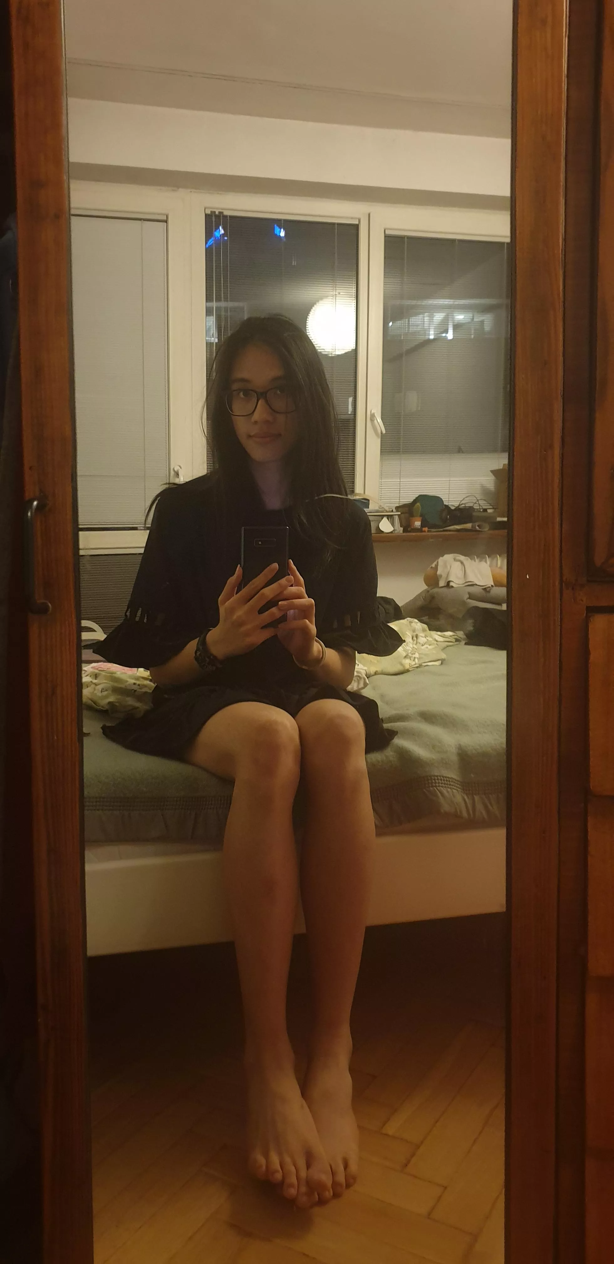 Wearing dress at home!