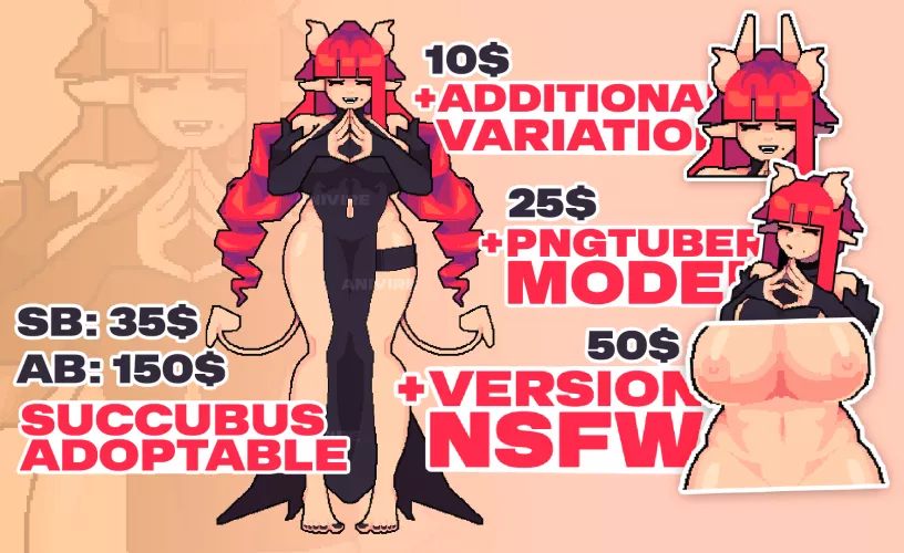 [YCH] Succubus Adopt, link in comments