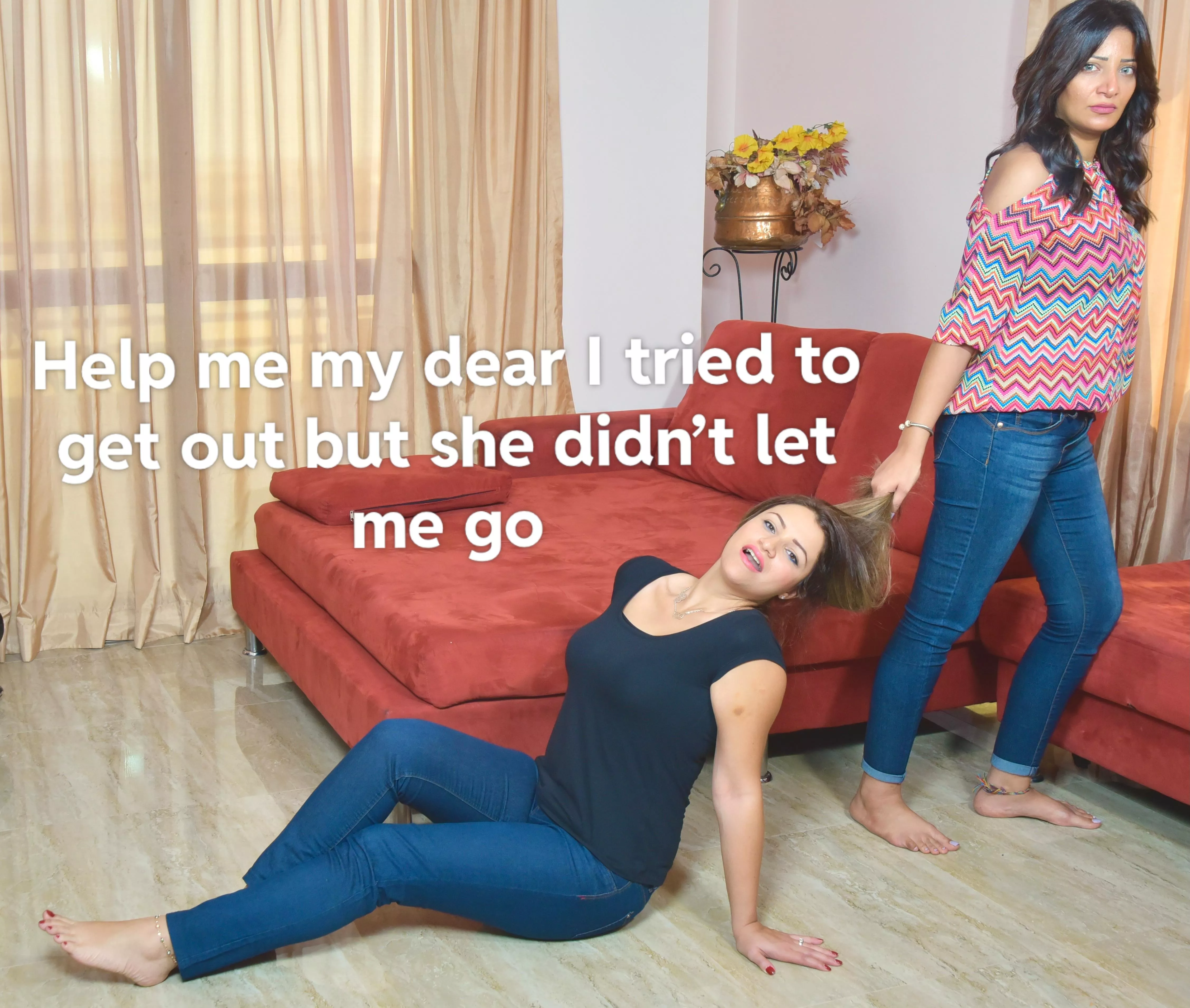 I was trying to go home but Dina beat me up and told me that I’m not going anywhere … so I sent this pic to my husband