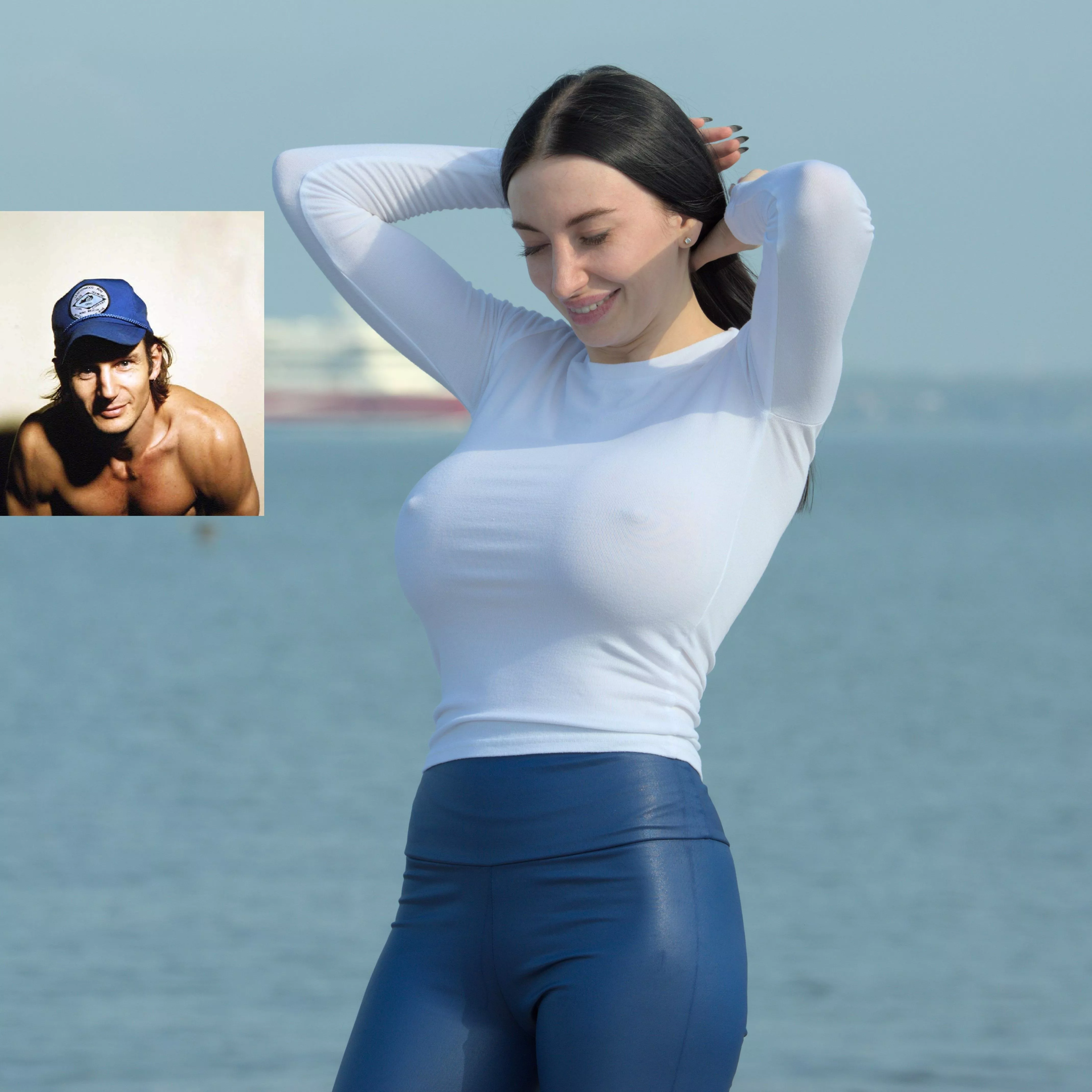 Liam took my cap, I took his shirt. We both love pokies.