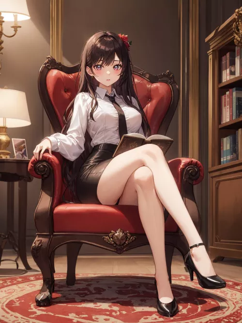 Reading in her Study
