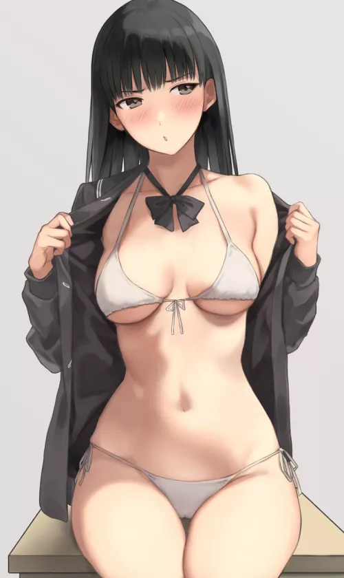 Tsukasa Ayatsuji swimsuit under uniform [Amagami]