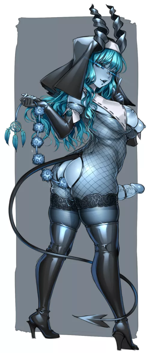 Unholy Nun doing unholy things