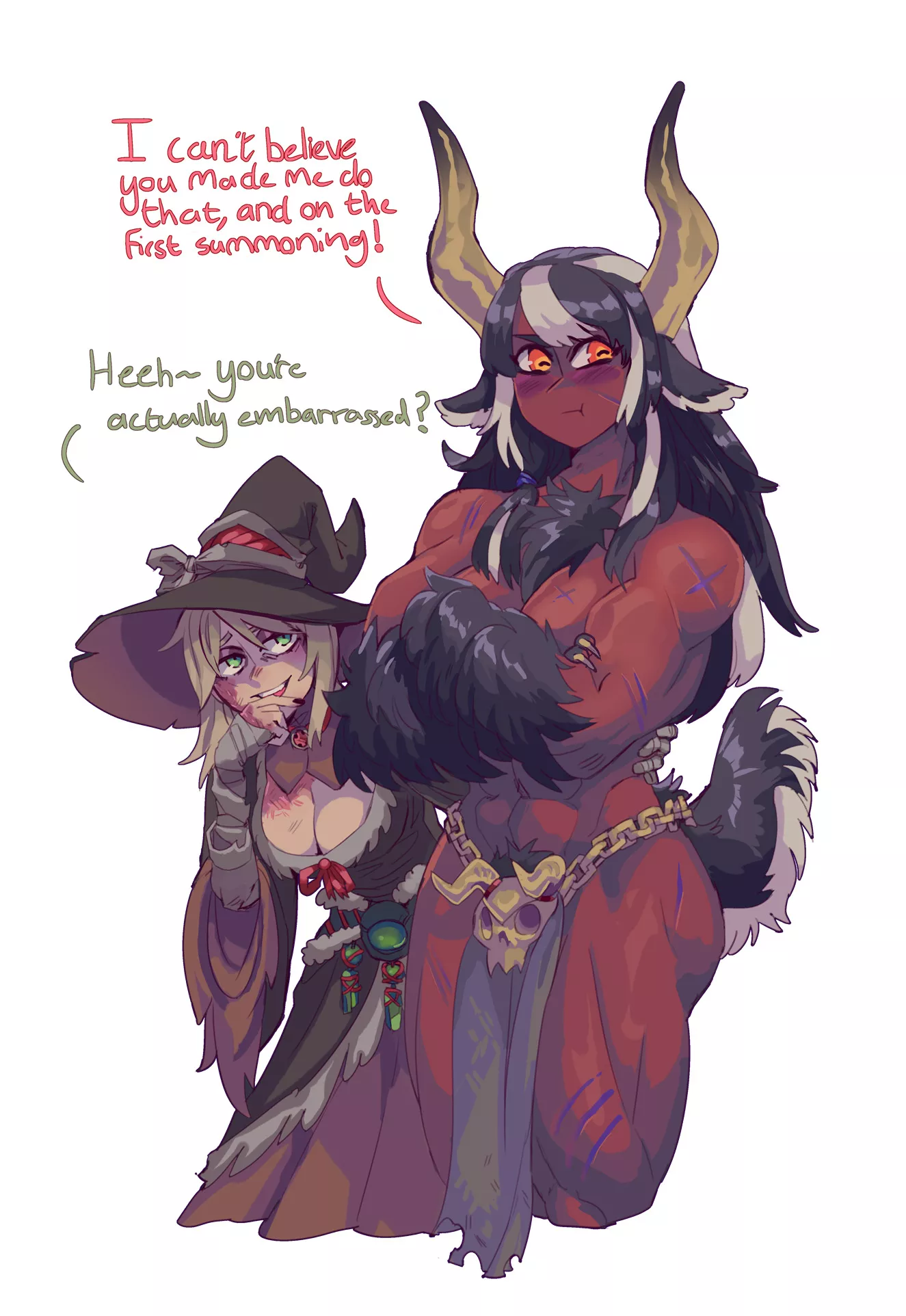 A witch and her summon, by extremely-nervess