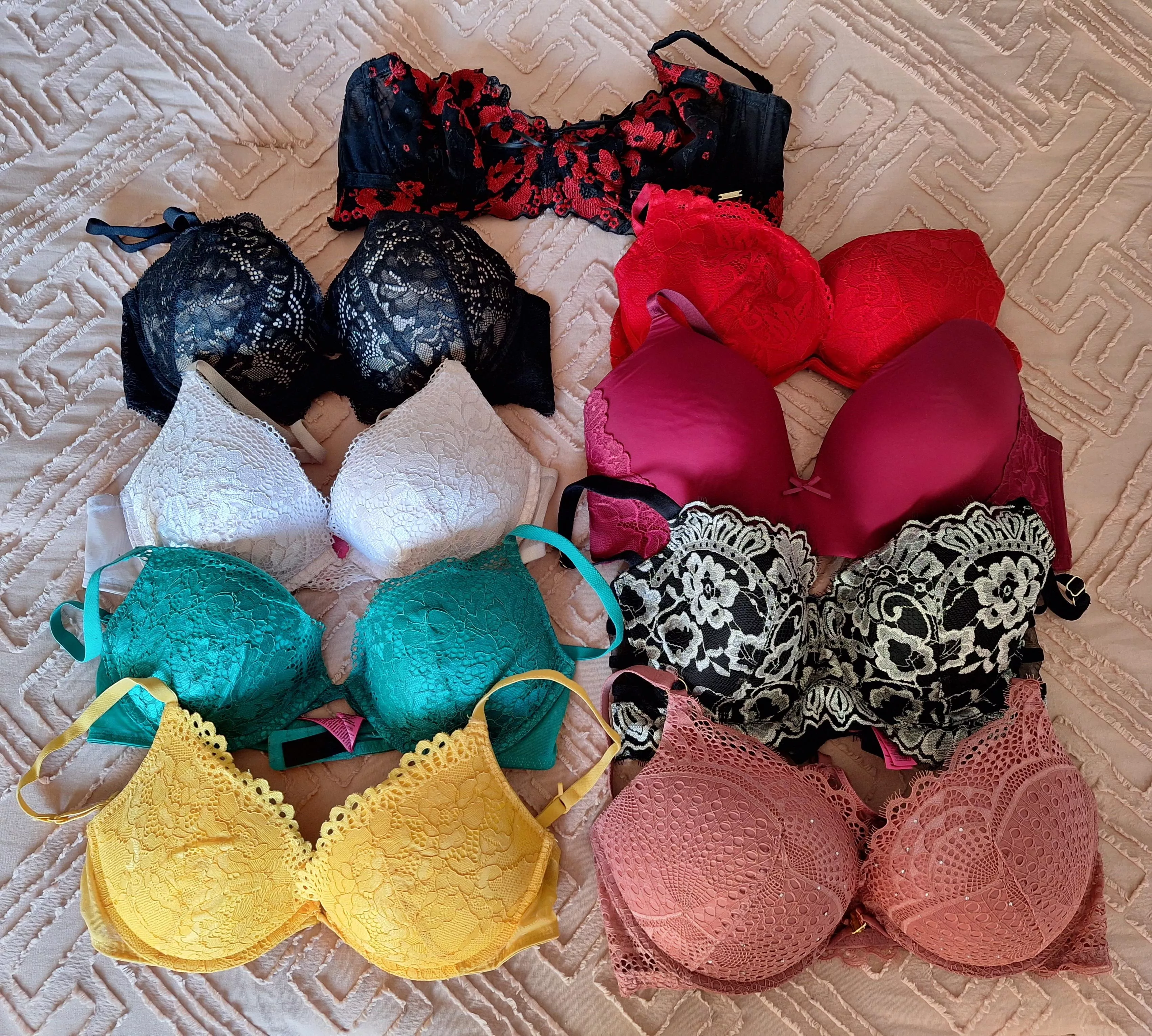 Bras needing good home! Buy one get any others half-price OR fill a shipping box for only $80! All bras include 24 hour wear and photo of me with extra add-ons available. Some have matching panties too! Please help a girl out and empty my drawer ASAP [Se Bras needing good home! Buy one get any others half-price OR fill a shipping box for only $80! All bras include 24 hour wear and photo of me with extra add-ons available. Some have matching panties too! Please help a girl out and empty my drawer ASAP [Se