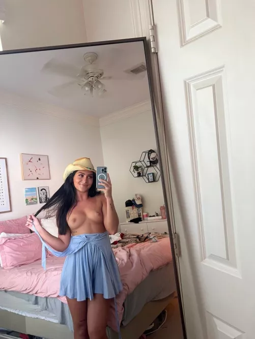 Everything can come off except my cowboy hat, take it or leave it!