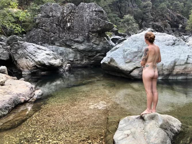 Fishing naked at one of my hidden spots.