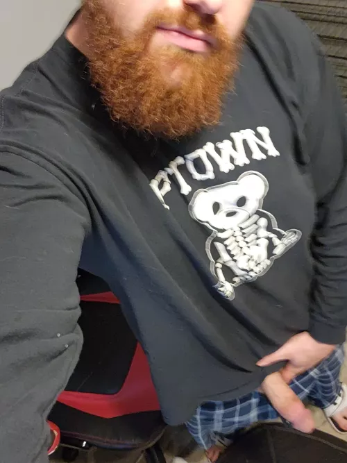 Ginger beard cub and his bone.