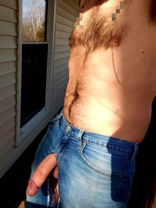 Guess ripping my pants was a blessing in disguise!! Easy access in public!!!