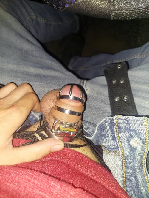 Day 17/38. I've started slightly leaking, mistress says I may be locked longer than locktober. 😭😭😭