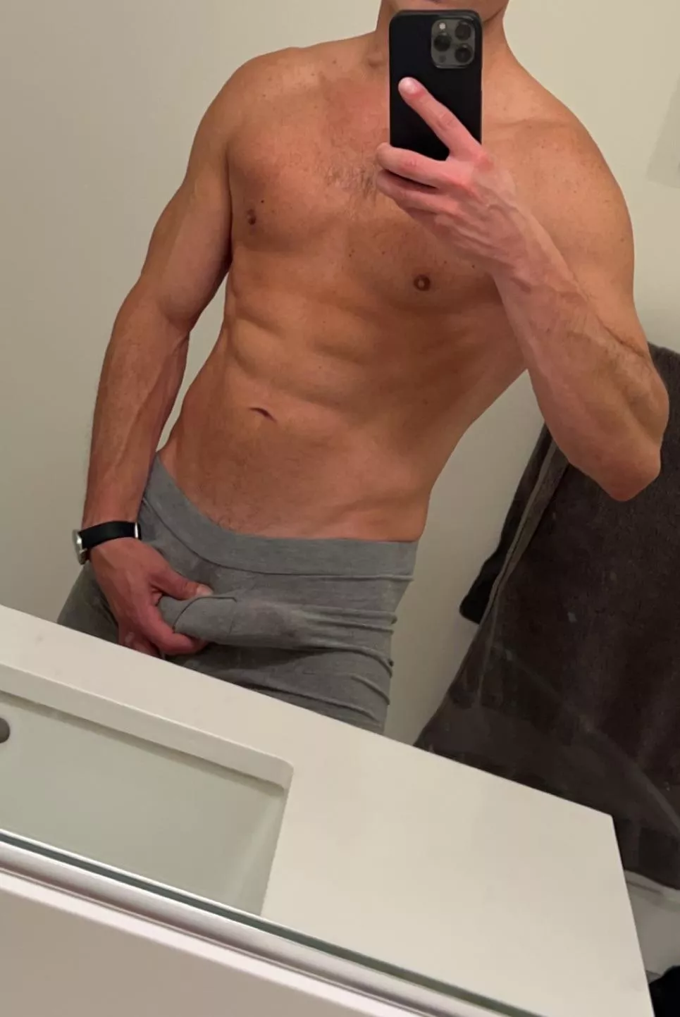 Horny after gym and shower