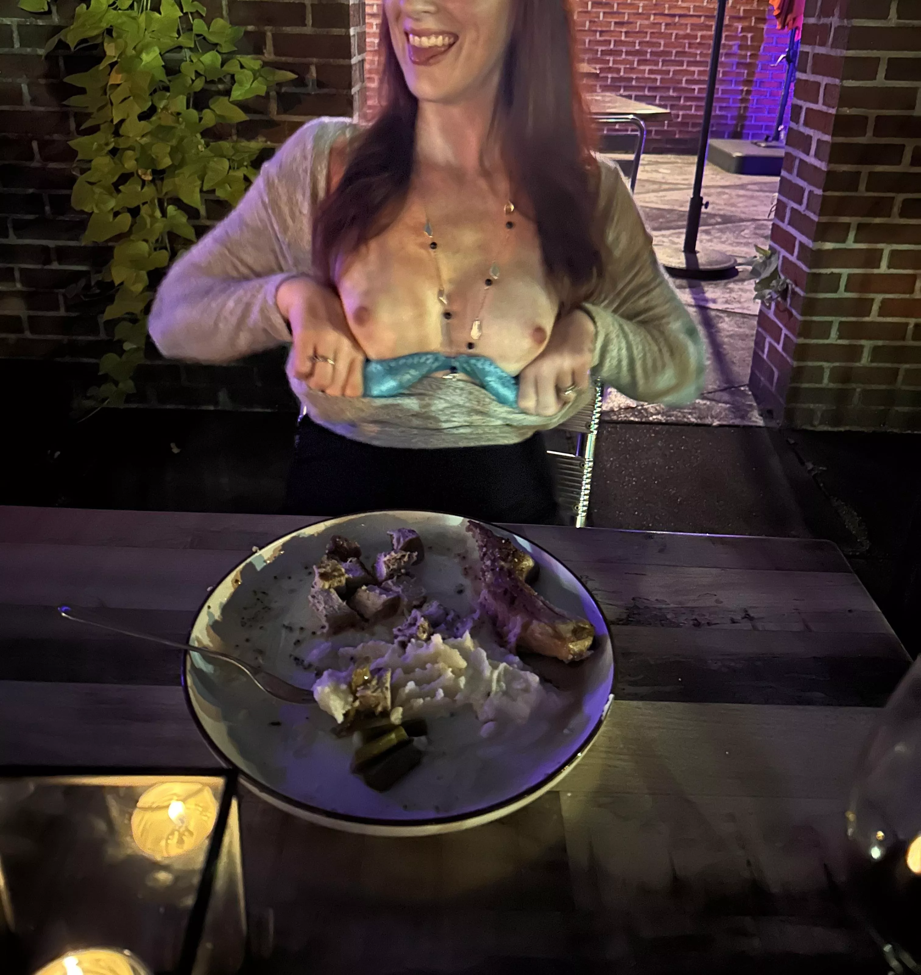My dates always end up with my tits out..