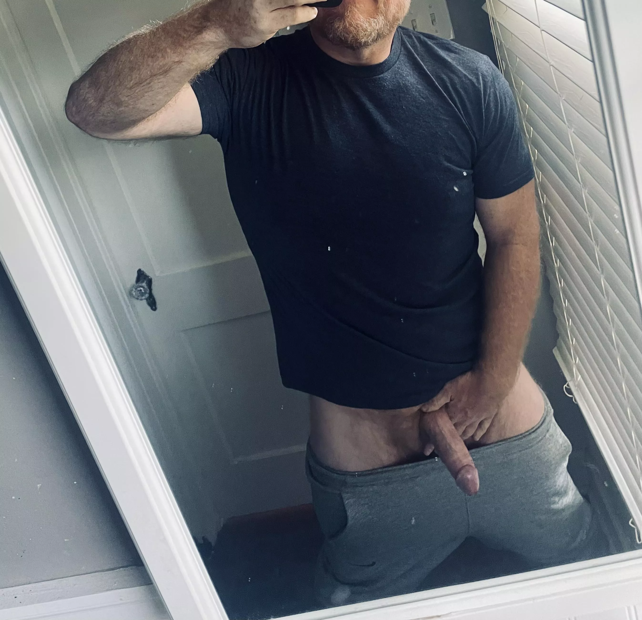 You came home from college with your new big sis, and met her dad (50) in his gray sweatpants
