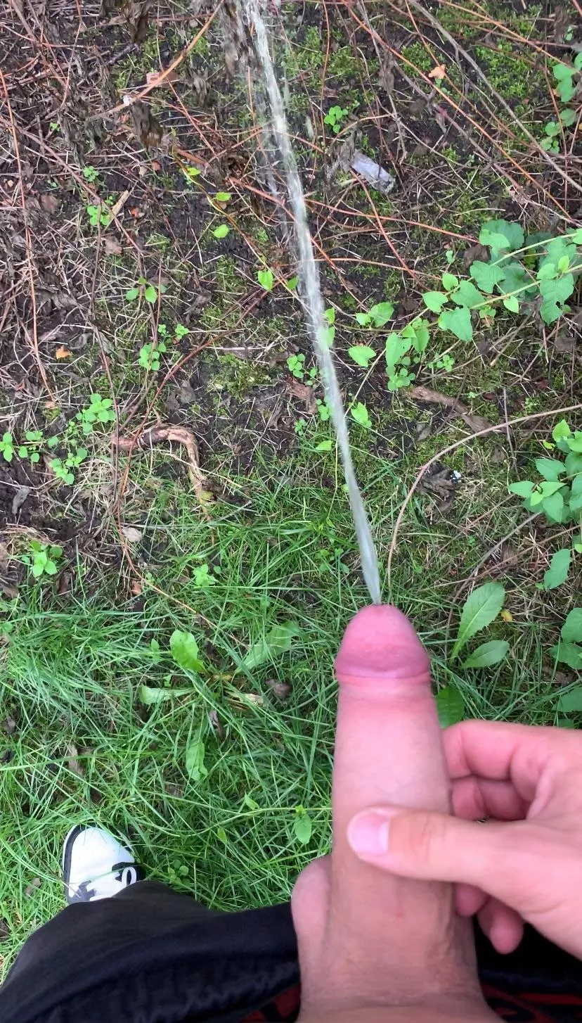 Hard in the public, needs to go pee