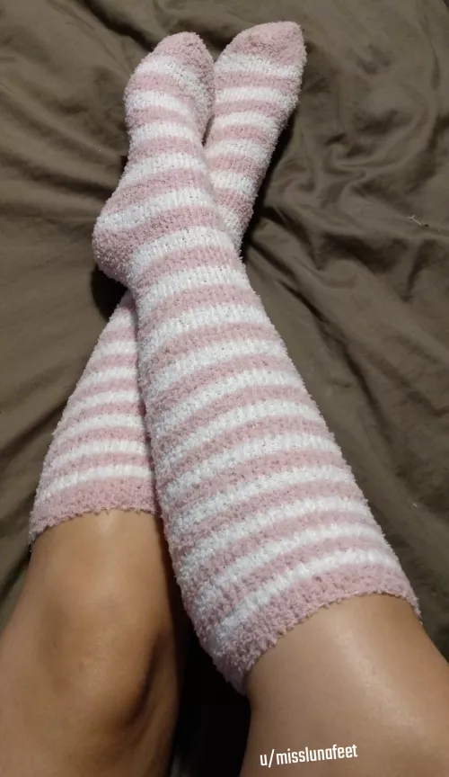 Knee high fuzzy socks