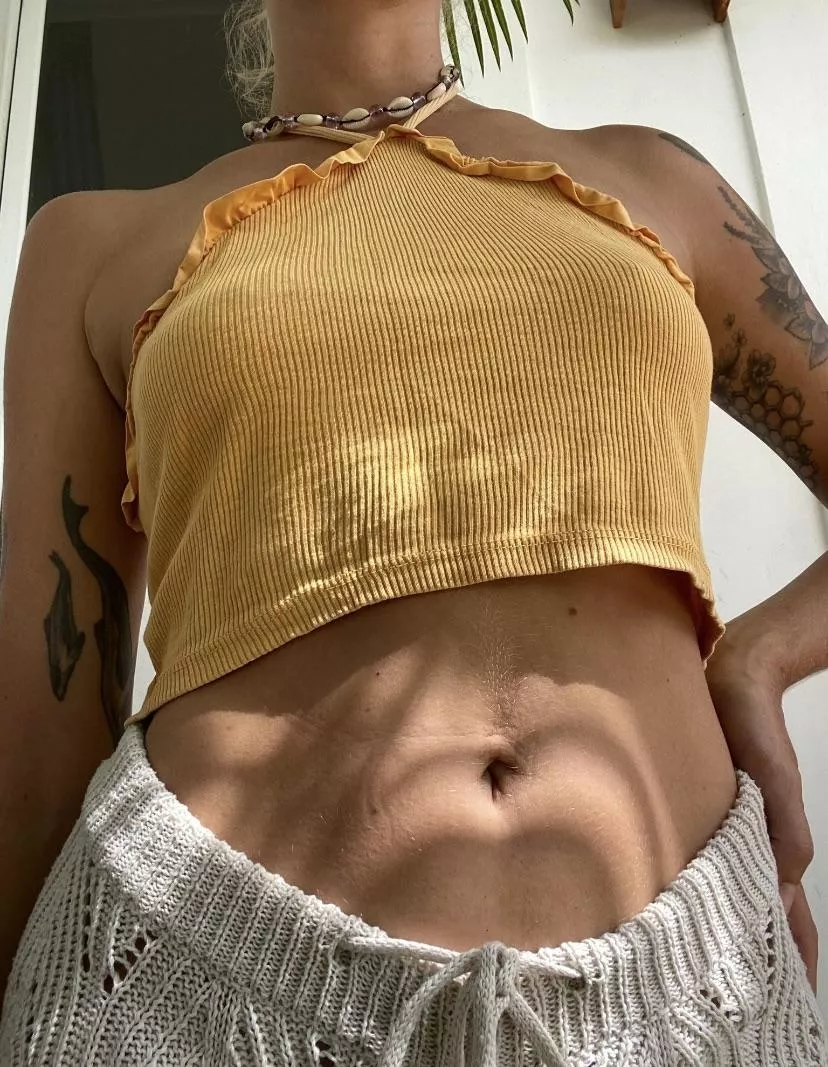 Lounging around with no bra