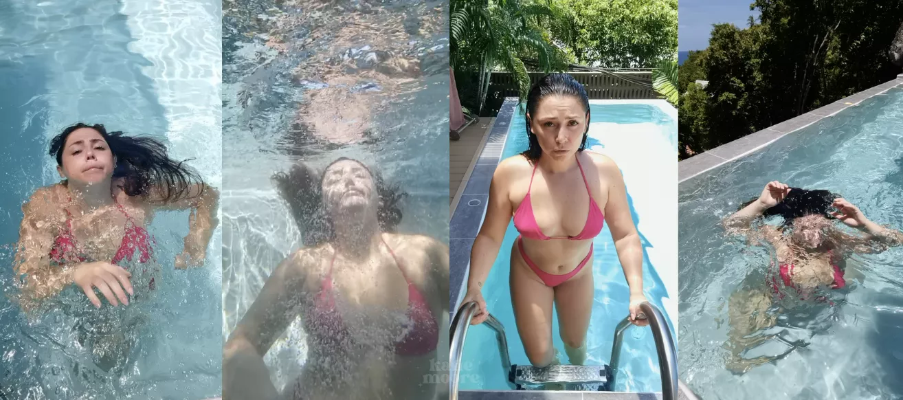 poor girl can't swim very well