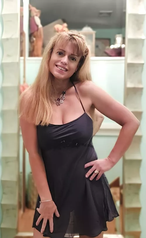 Ready for some fun in my little blue dress